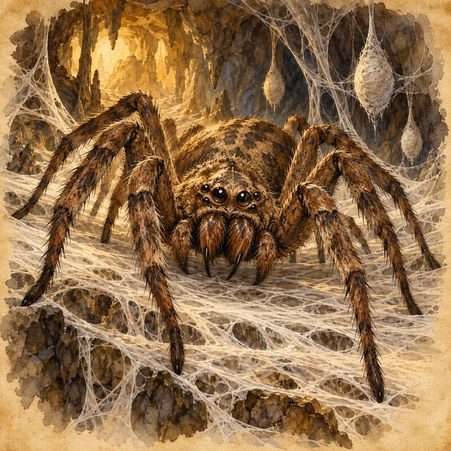 Ilustración de una araña cazadora