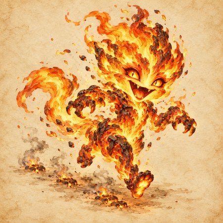 Ilustración de una chispa viva