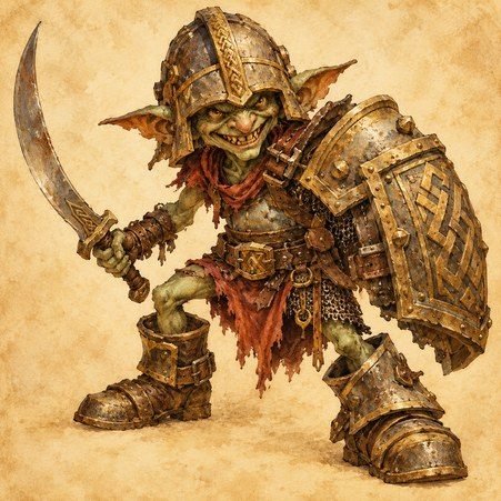 Ilustración de un goblin Zarpa-Musgo